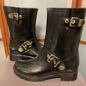 Vince Camuto Black Rubber Boots, NIB
